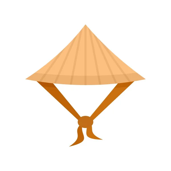 Tchaj-wan kuželové klobouk ikona, plochý — Stockový vektor