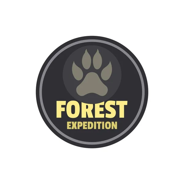 Logotipo da expedição florestal, estilo plano — Vetor de Stock