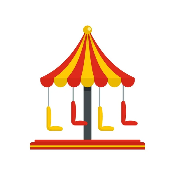 Икона цирковой карусели, плоский стиль — стоковый вектор
