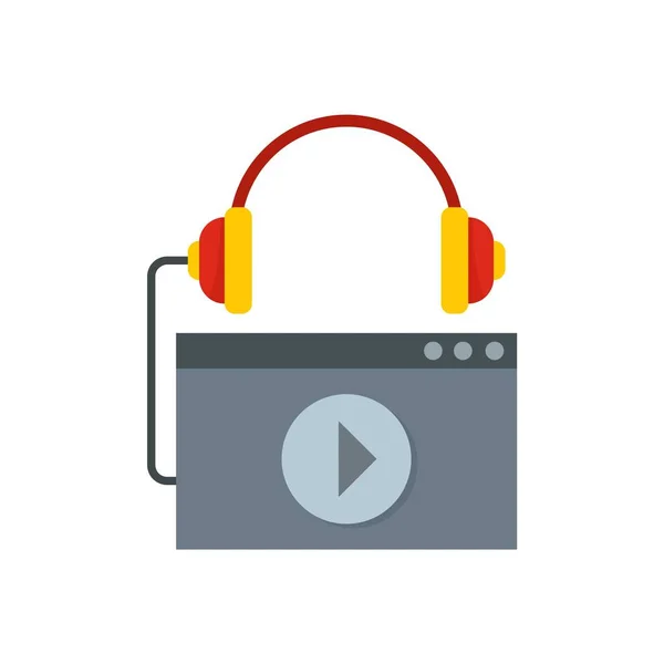 Play audio file icon, flat style