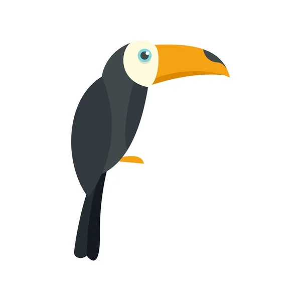 Brazilian toucan icon, flat style — Stock Vector
