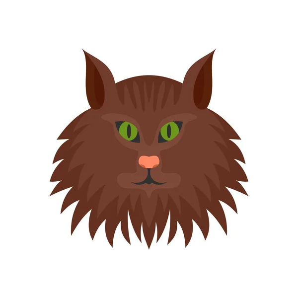 Icono de cabeza de gato, estilo plano — Vector de stock