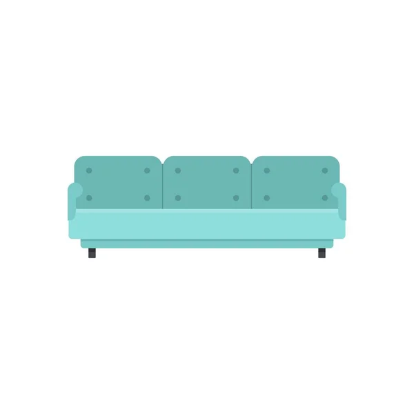 Ícone de sofá de três lugares, estilo plano — Vetor de Stock