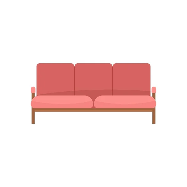Ledger Sofa Ikone, flacher Stil — Stockvektor