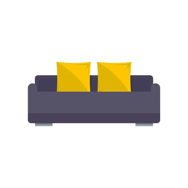 Englische Roll Sofa Ikone, flacher Stil — Stockvektor