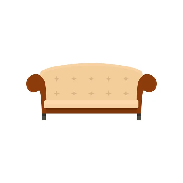 Vintage sofa pictogram, vlakke stijl — Stockvector