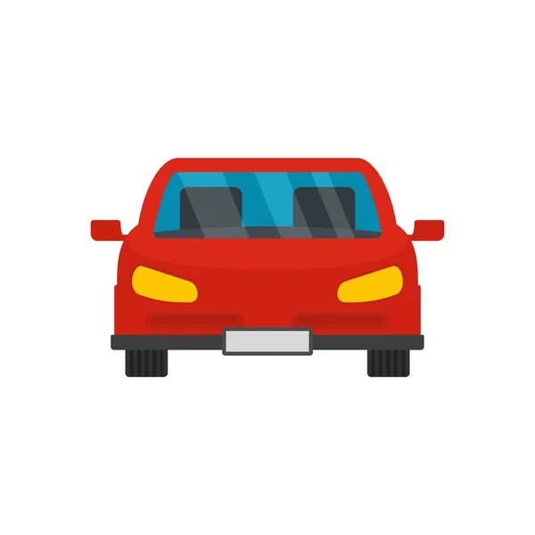 Красная икона переднего автомобиля, плоский стиль — стоковый вектор