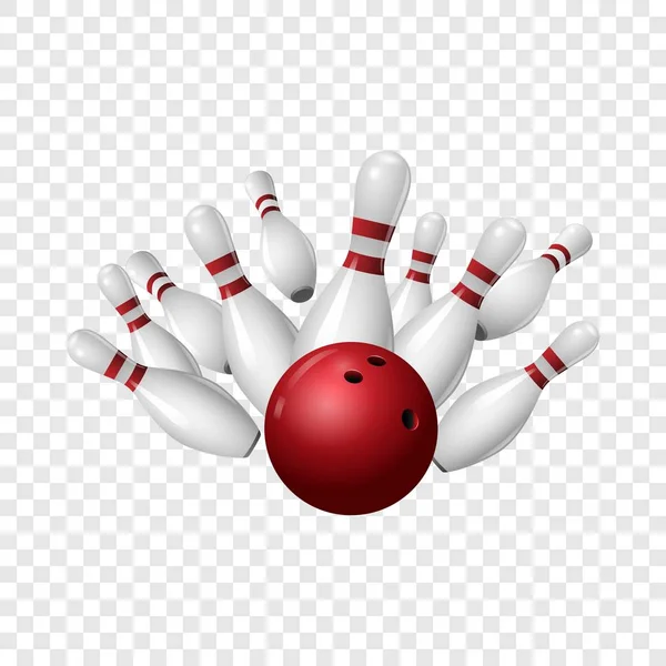 Bowlingschlag-Ikone, realistischer Stil — Stockvektor