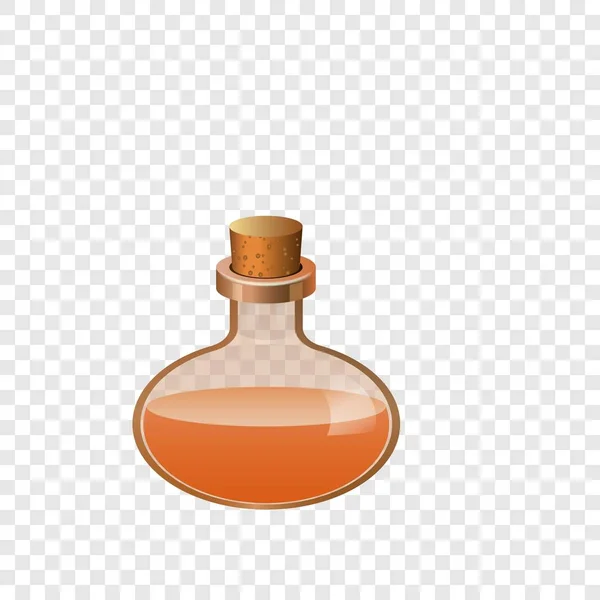 Икона химии стеклянной бутылки, стиль мультфильма — стоковый вектор