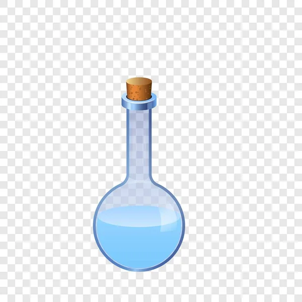 Ícone de frasco de química azul, estilo cartoon —  Vetores de Stock