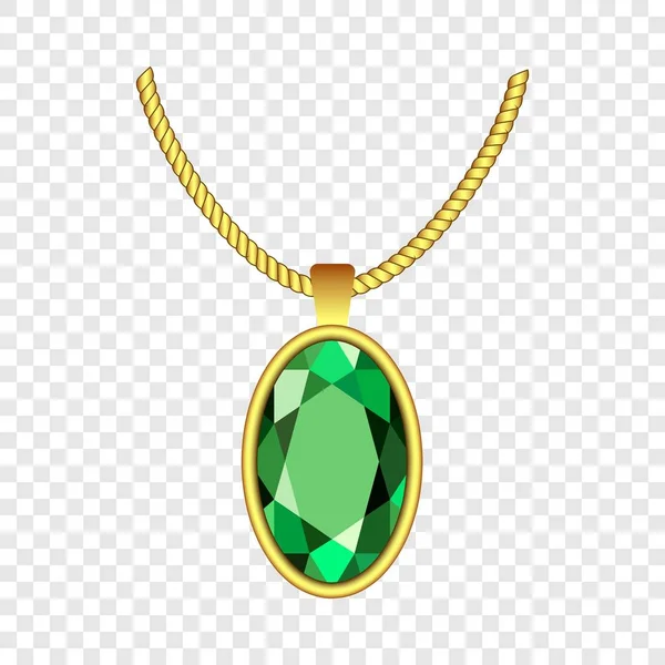 Emerald necklace pictogram, realistische stijl — Stockvector