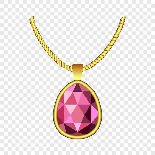 Garnet necklace jewelry icon, realistic style — Stock Vector
