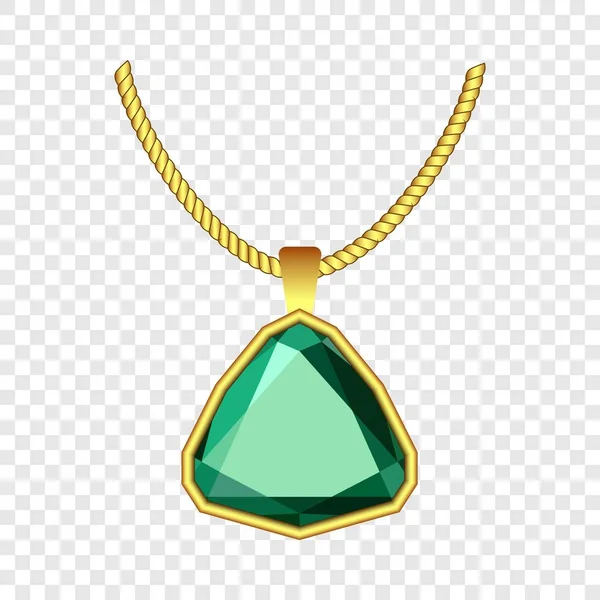 Emerald jewelry pictogram, realistische stijl — Stockvector