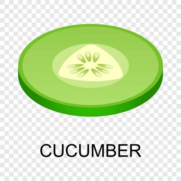Cut cucumber icon, isometric style — Stock Vector