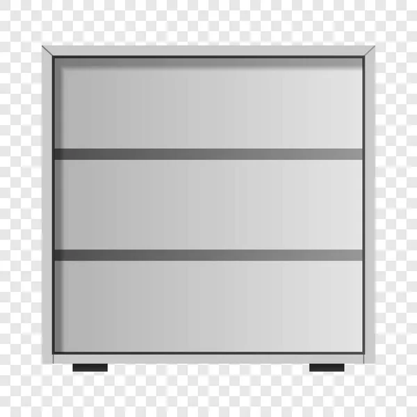 Modèle de tiroir blanc, style réaliste — Image vectorielle