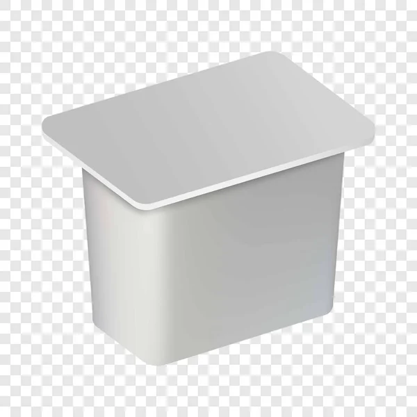 Traditional yogurt box mockup, realistic style — Stock Vector