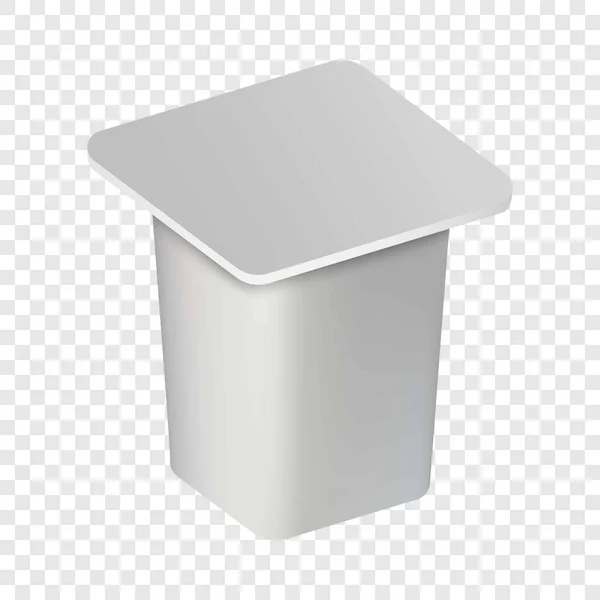 Yogur caja cerrada maqueta, estilo realista — Vector de stock