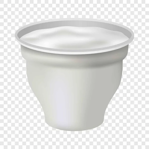 Modèle de yaourt ouvert, style réaliste — Image vectorielle