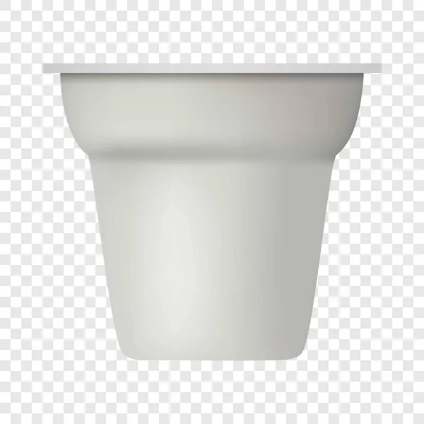 Йогурт білий макет контейнера, реалістичний стиль — стоковий вектор