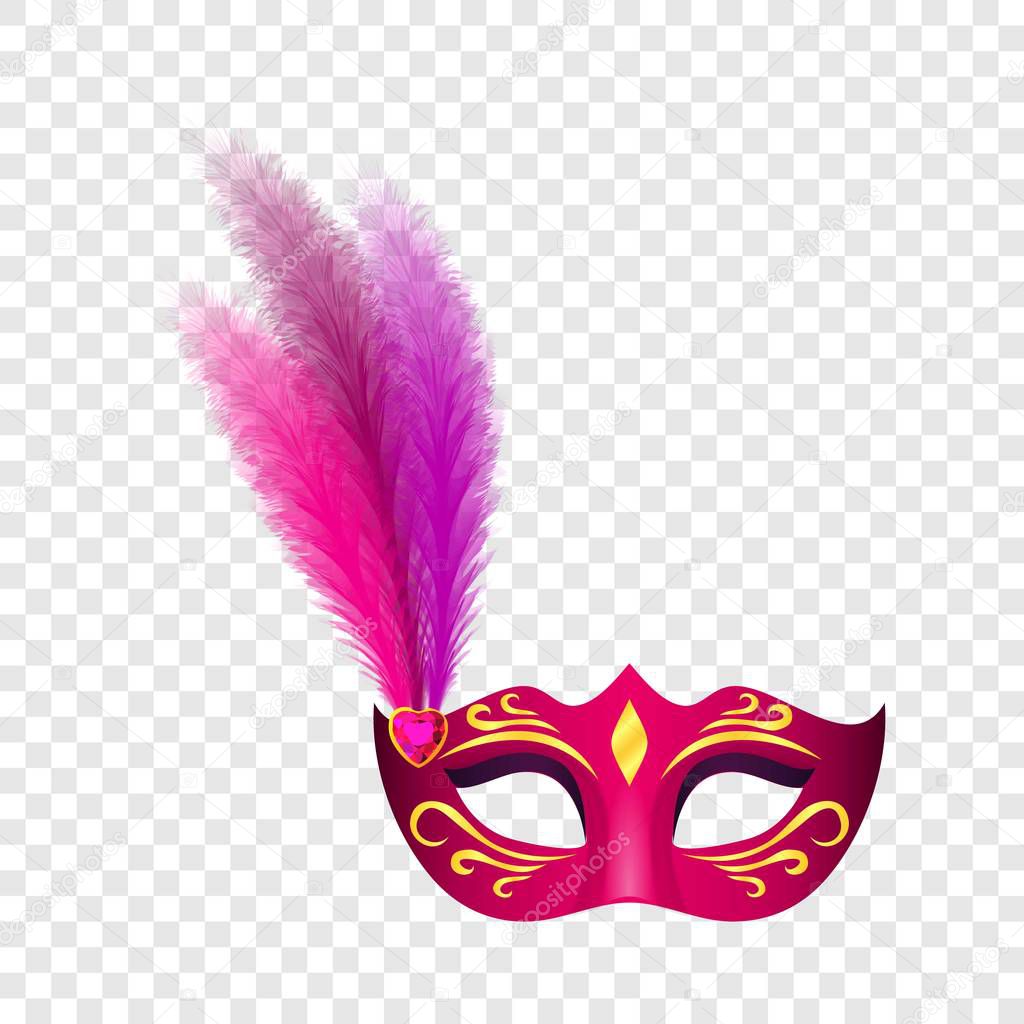 Carnival mask icon, realistic style