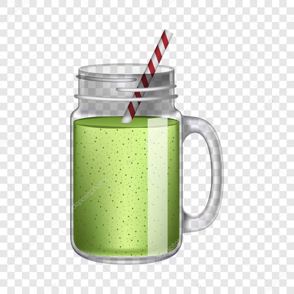 Green smoothie mockup, realistic style