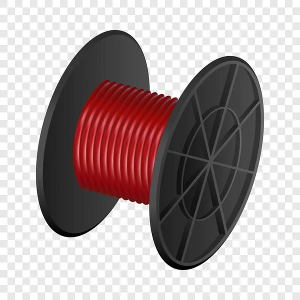 Röd kabel spole mockup, realistisk stil — Stock vektor