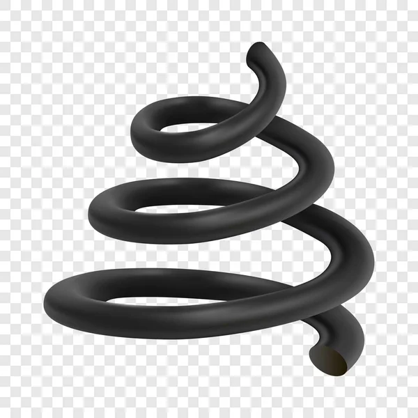 Espiral cable negro maqueta, estilo realista — Archivo Imágenes Vectoriales