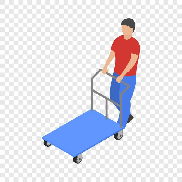 Warehouse cart icon, isometric style — Stock Vector