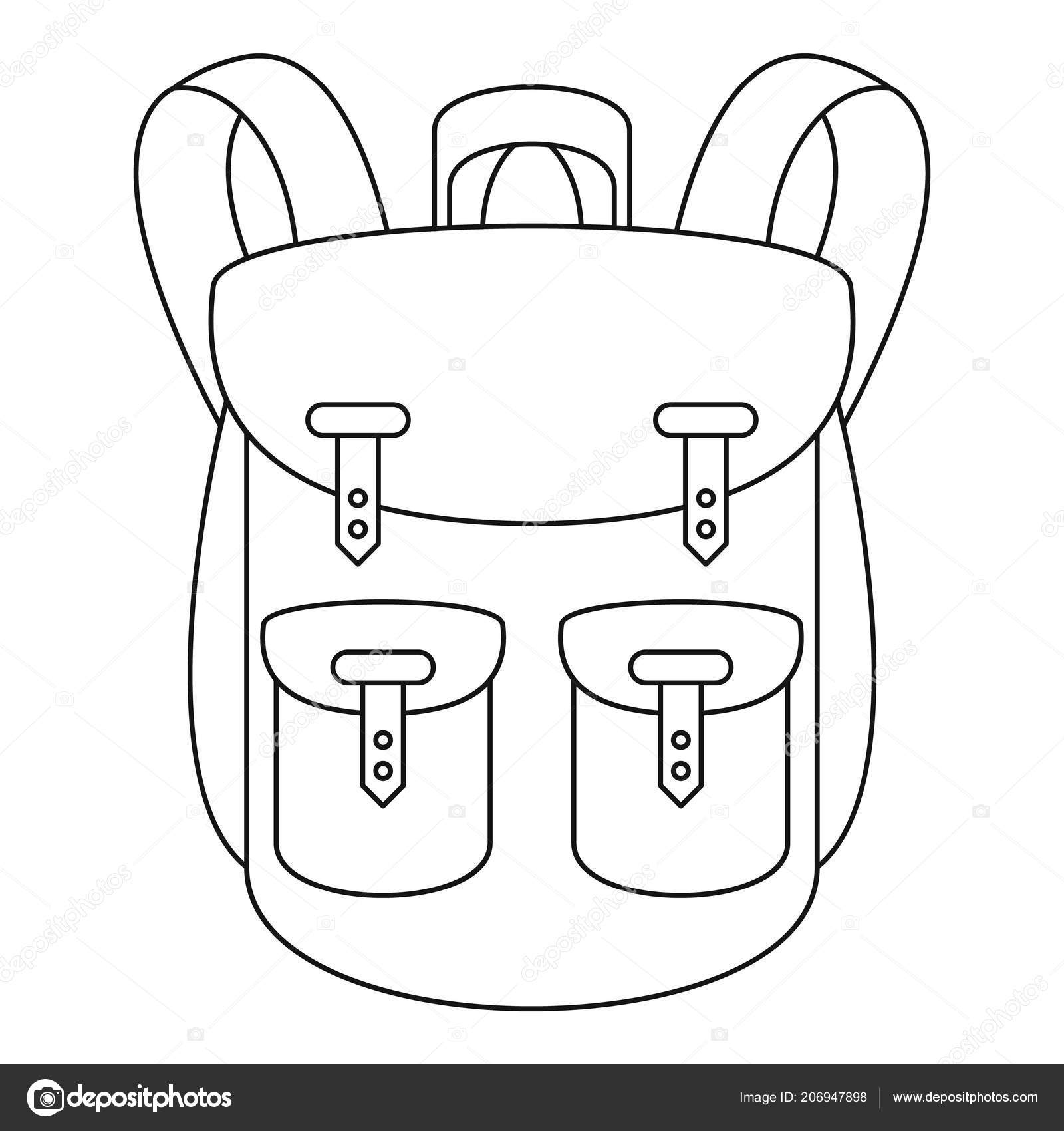 Climbing backpack icon, outline style — Stock Vector © anatolir #206947898
