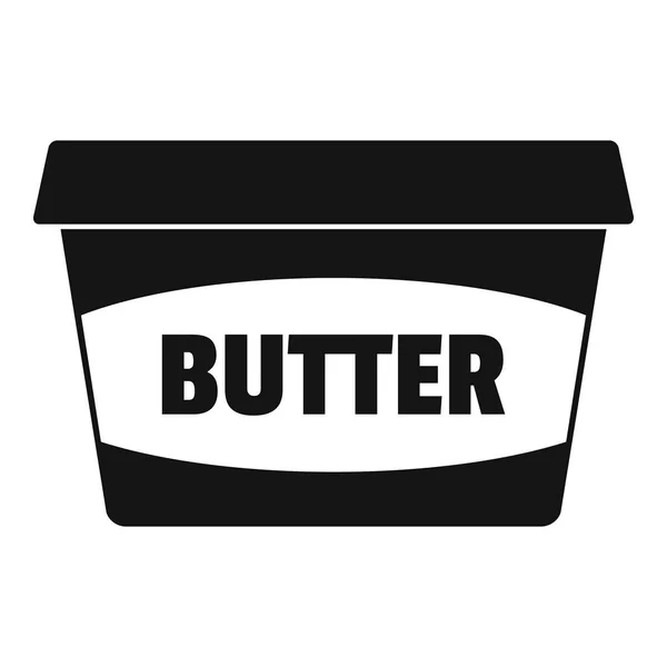 Butter Plastikverpackung Symbol, einfacher Stil — Stockvektor