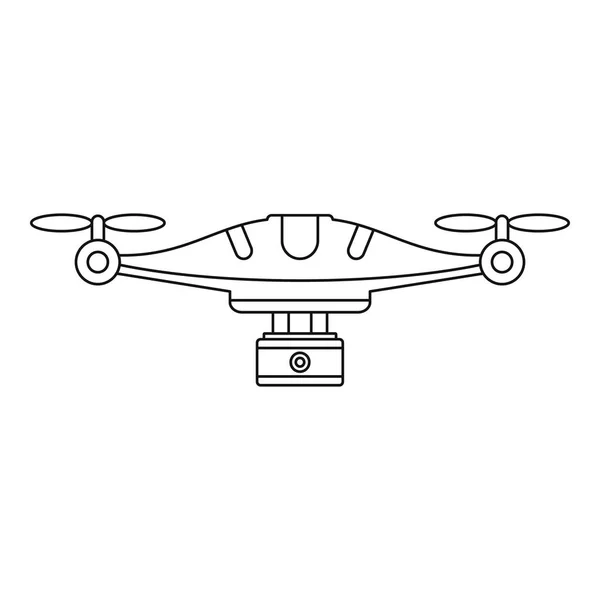 Camera drone icon, outline style — Stock Vector