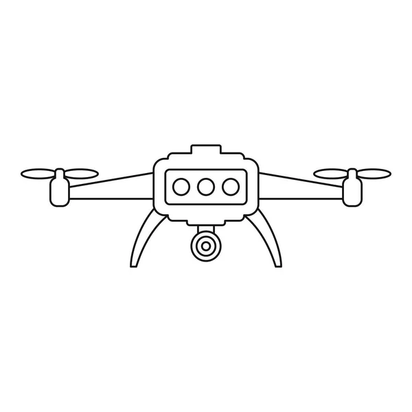 Smart drone icon, outline style — Stock Vector