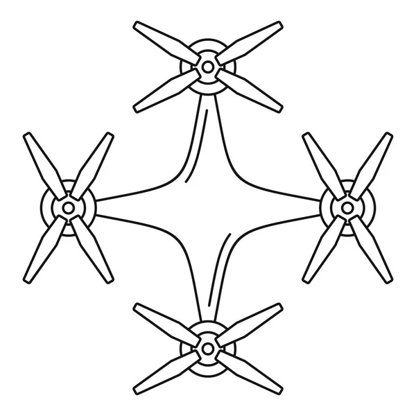 Icono de dron de helicóptero, estilo de contorno — Archivo Imágenes Vectoriales
