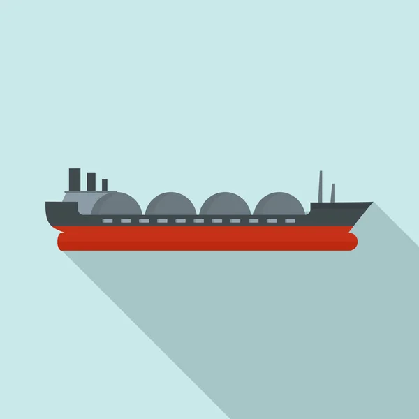 Tankschiff-Ikone, flacher Stil — Stockvektor