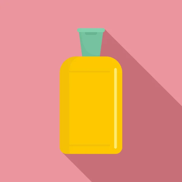 Icono de botella de plástico amarillo, estilo plano — Vector de stock