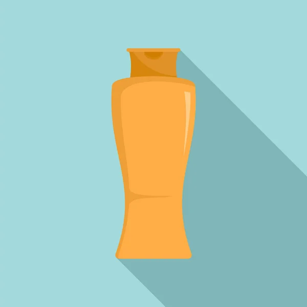 Sun creme bottle icon, flat style — Stock Vector