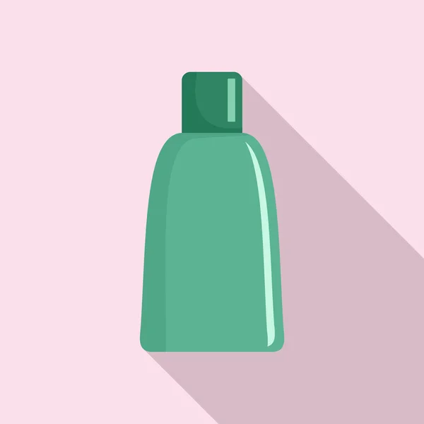 Grüne kosmetische Flasche Symbol, flacher Stil — Stockvektor