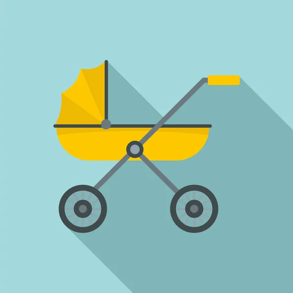 Marca bebé cochecito icono, estilo plano — Archivo Imágenes Vectoriales