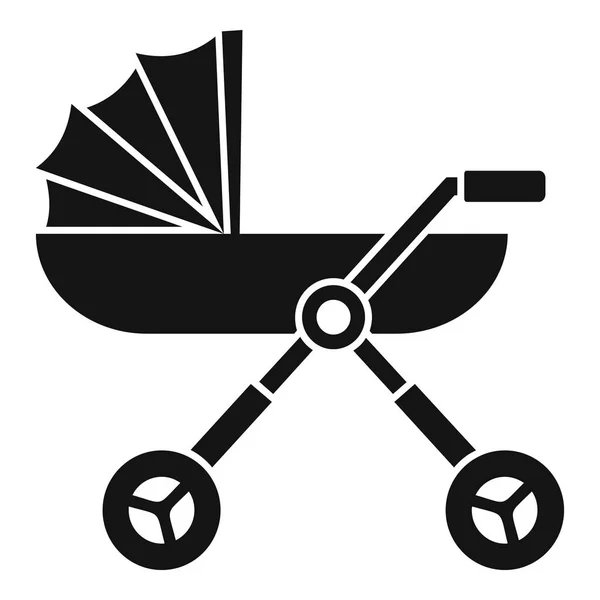 Symbol für Kinderwagen, schlichter Stil — Stockvektor