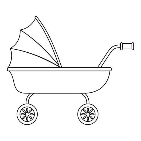 Baby Trolley Symbol, Umriss Stil — Stockvektor