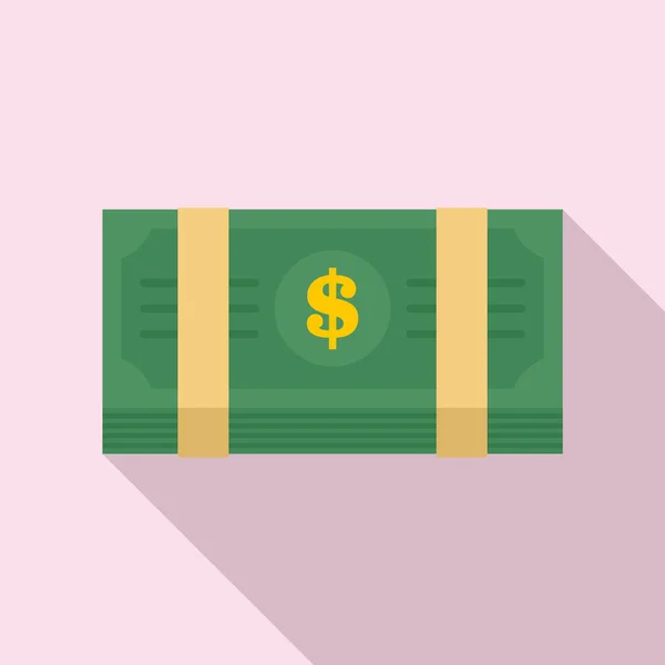 Ícone de pacote de dólar, estilo plano — Vetor de Stock