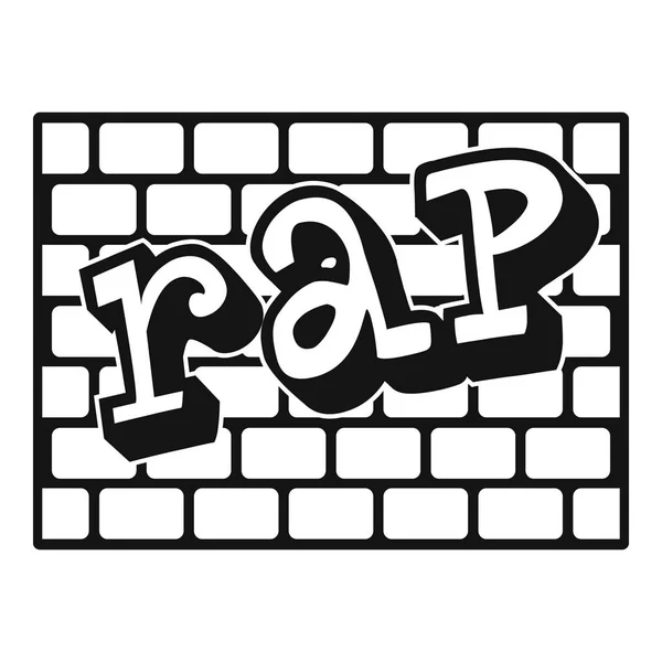 Rap bricks wall icon, simple style — Stock Vector