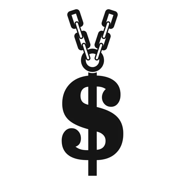 Złoty Dolar symbol ikonę, prosty styl — Wektor stockowy