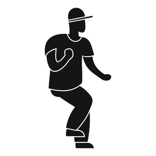 Hip hop dancer icon, simple style