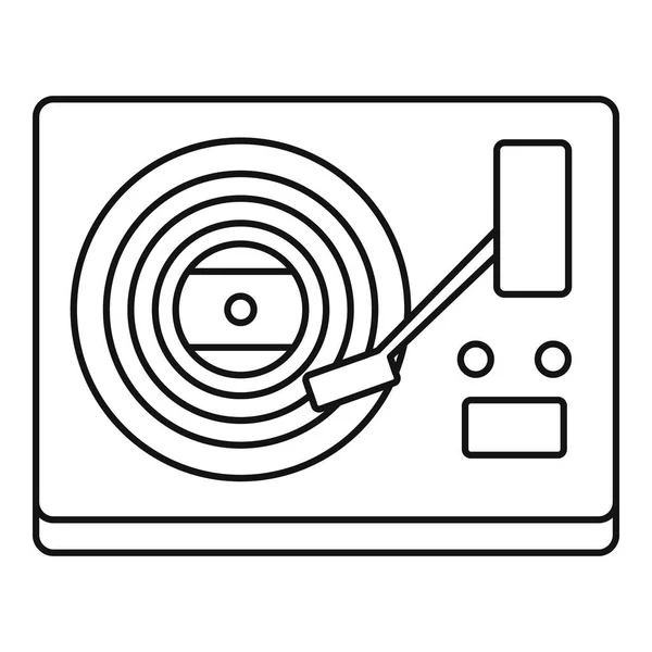 Vinyl player icoon, outline stijl — Stockvector