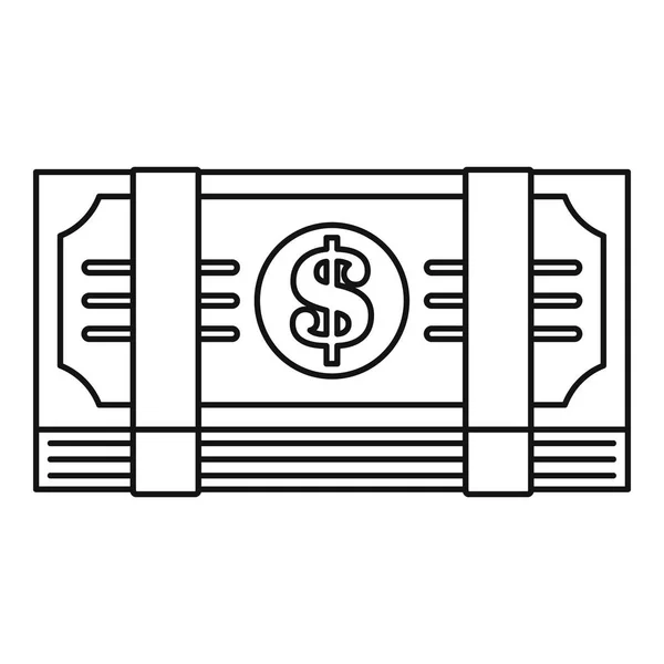 Icône Dollar pack, style contour — Image vectorielle