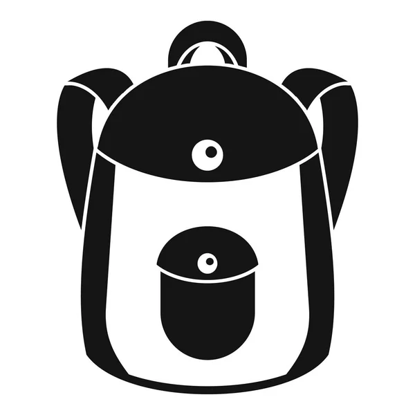 Školní batoh ikona, jednoduchý styl — Stockový vektor