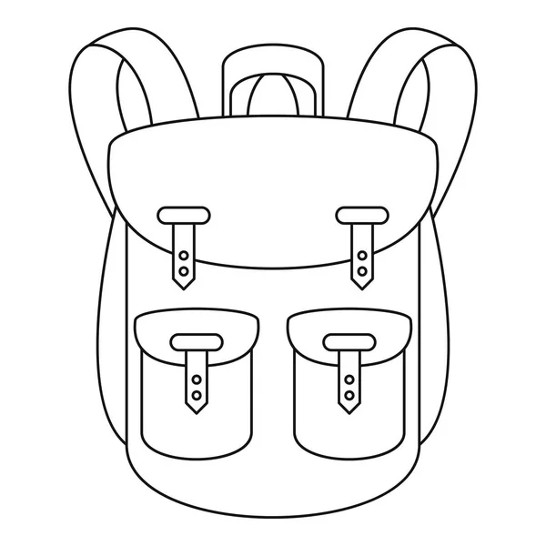 Klättring ryggsäck ikon, beskriva stil — Stock vektor