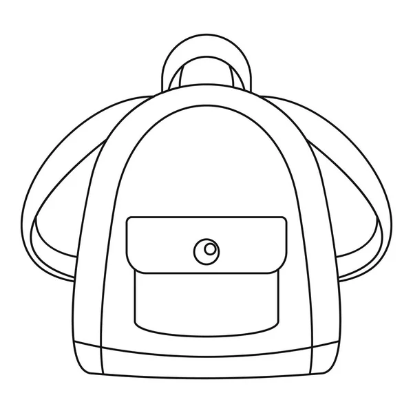 Kız sırt çantası simgesini, anahat stili — Stok Vektör