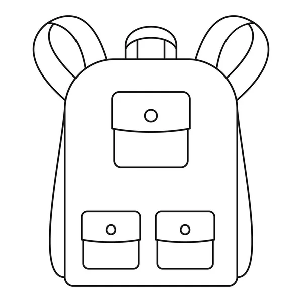 Traditionell ryggsäck ikon, dispositionsformat — Stock vektor